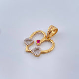 Dije Corazones 2.95gr / 2.8cm / Dos Oros Amarillo Blanco 18K %