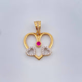 Dije Corazones 2.95gr / 2.8cm / Dos Oros Amarillo Blanco 18K %