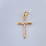 Dije Cruz Sobre Cruz 1.1gr / 2.8cm / Oro Amarillo 18K %