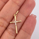 Dije Cruz Sobre Cruz 1.1gr / 2.8cm / Oro Amarillo 18K %