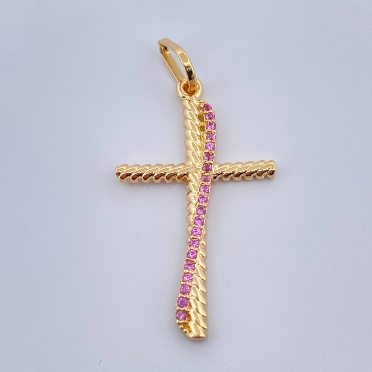 Dije Cruz Trenzada Doble 1.7gr / 3.5cm / Oro Amarillo 18K %