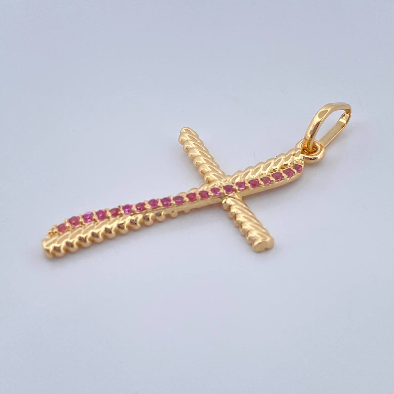 Dije Cruz Trenzada Doble 1.7gr / 3.5cm / Oro Amarillo 18K %