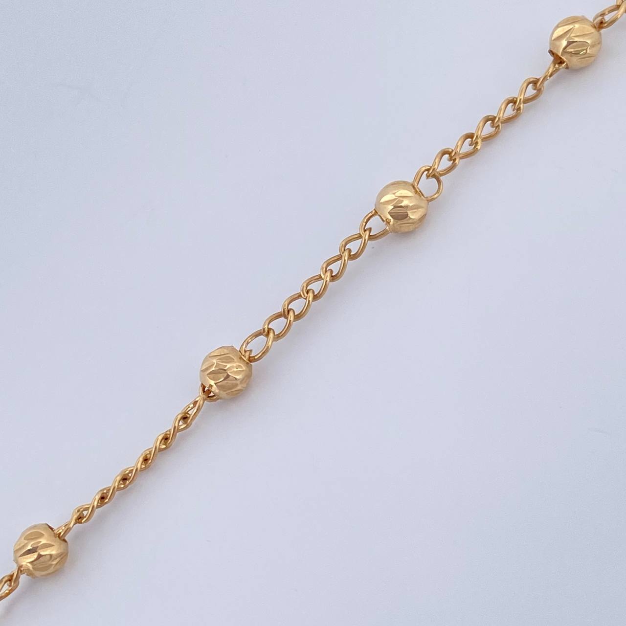 Pulso Denario Virgen Maria Cruz 3.75gr / 19.5cm / 1.56mm Oro Amarillo 18K %