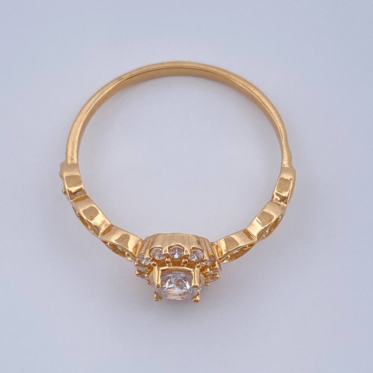Anillo Halo Ojos 2.2gr / T6 3/4 / Oro Amarillo 18K %