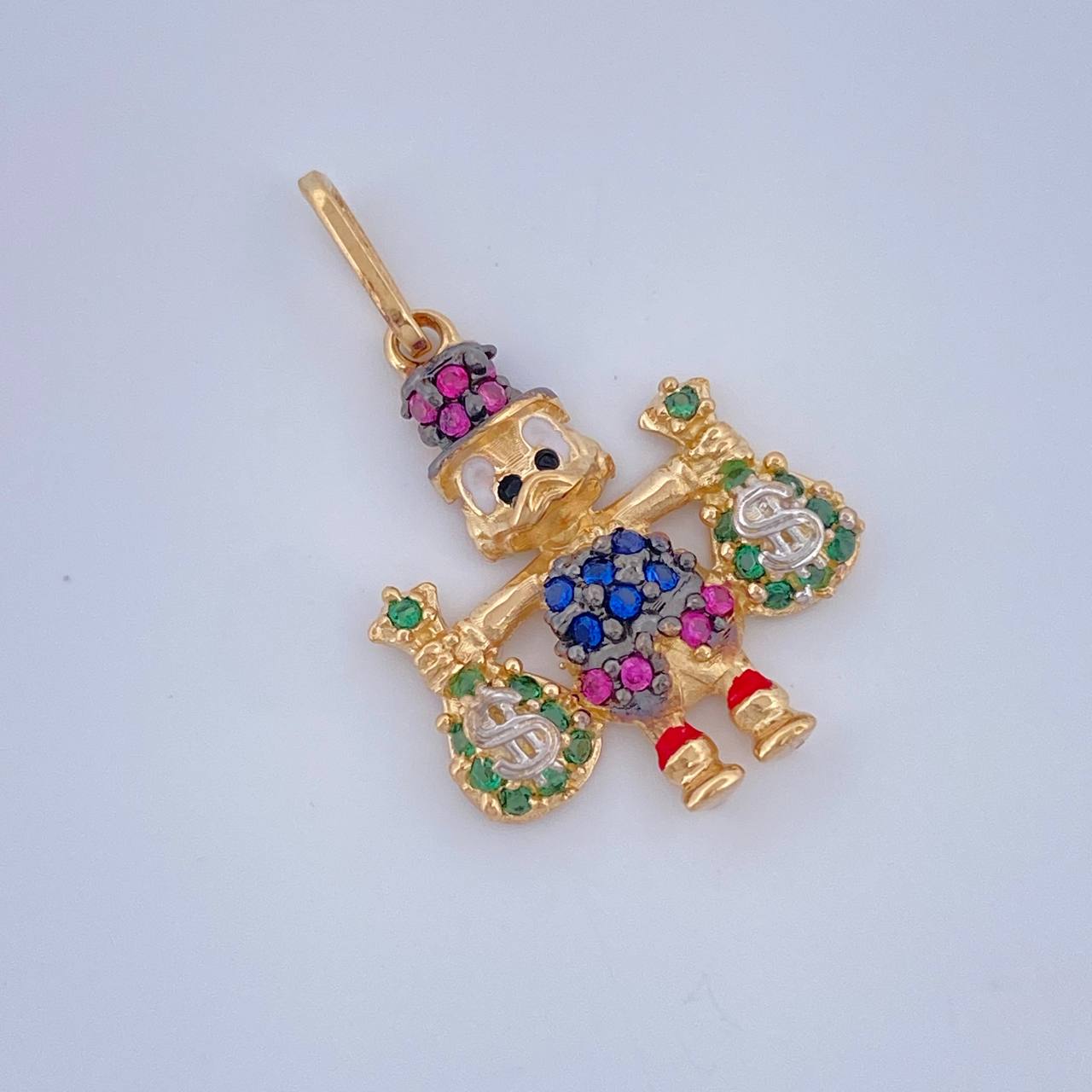 Dije Pato Bolsas De Dinero 1.6gr / 2.2cm / Tres Oros 18K %