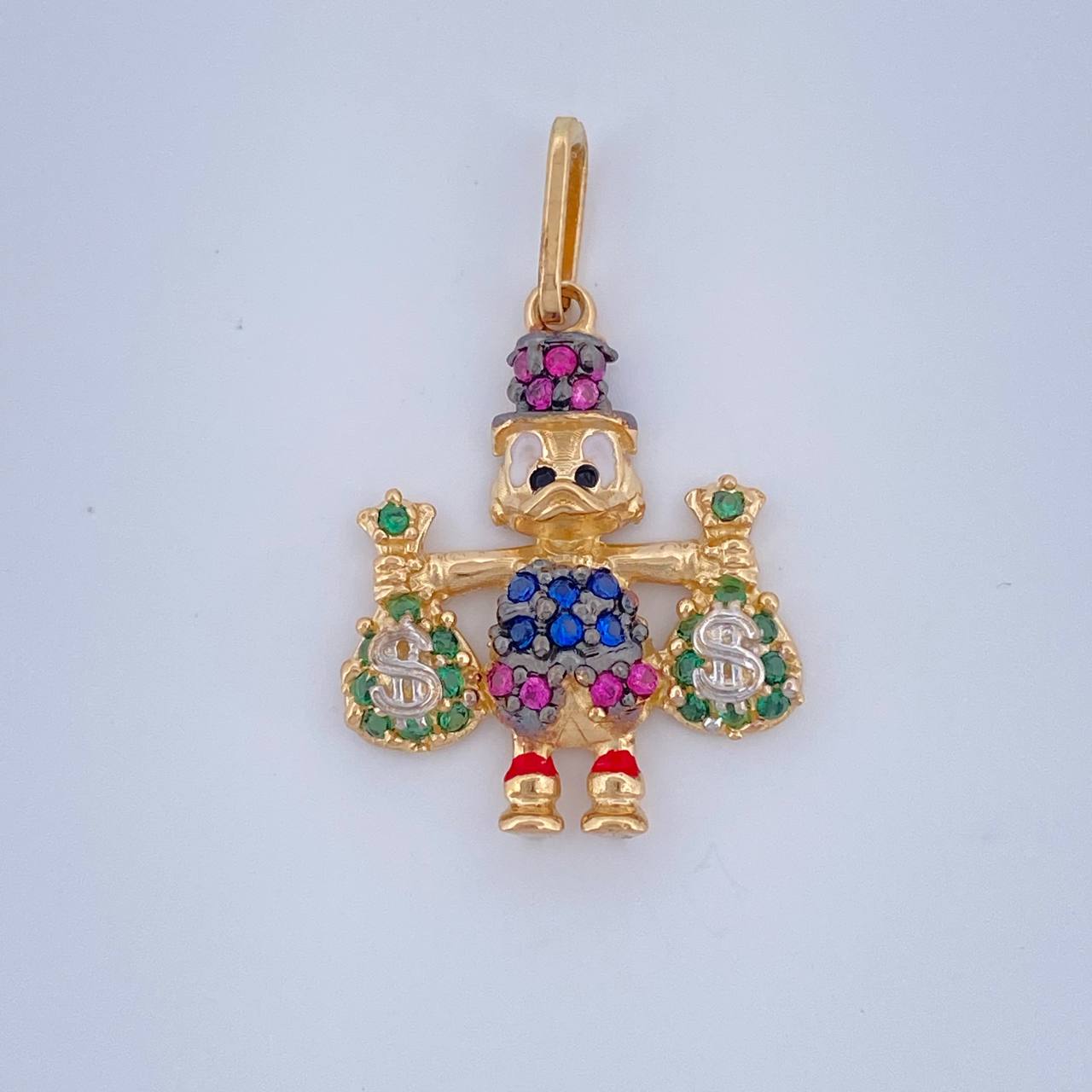 Dije Pato Bolsas De Dinero 1.6gr / 2.2cm / Tres Oros 18K %