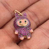 Dije Conejo Sonriente 3.7gr / 3cm / Dos Oros Negro Amarillo 18K %