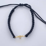 Pulsera Tejida Negra Avión 0.6gr / Oro Amarillo 18K %