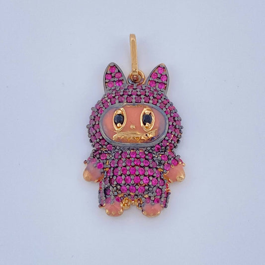 Dije Conejo Sonriente 3.7gr / 3cm / Dos Oros Negro Amarillo 18K %