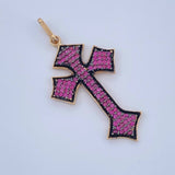 Dije Cruz Gotica 2.45gr / 3.7cm / Dos Oros Negro Amarillo 18K %