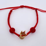 Pulsera Tejida Roja Corona 2.05gr / Oro Amarillo 18K %
