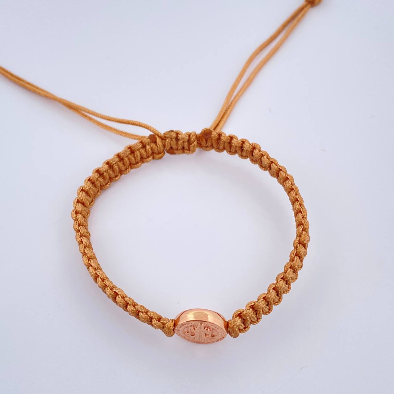 Pulsera Tejida Beige San Benito 0.5gr / Oro Rosa 18K %