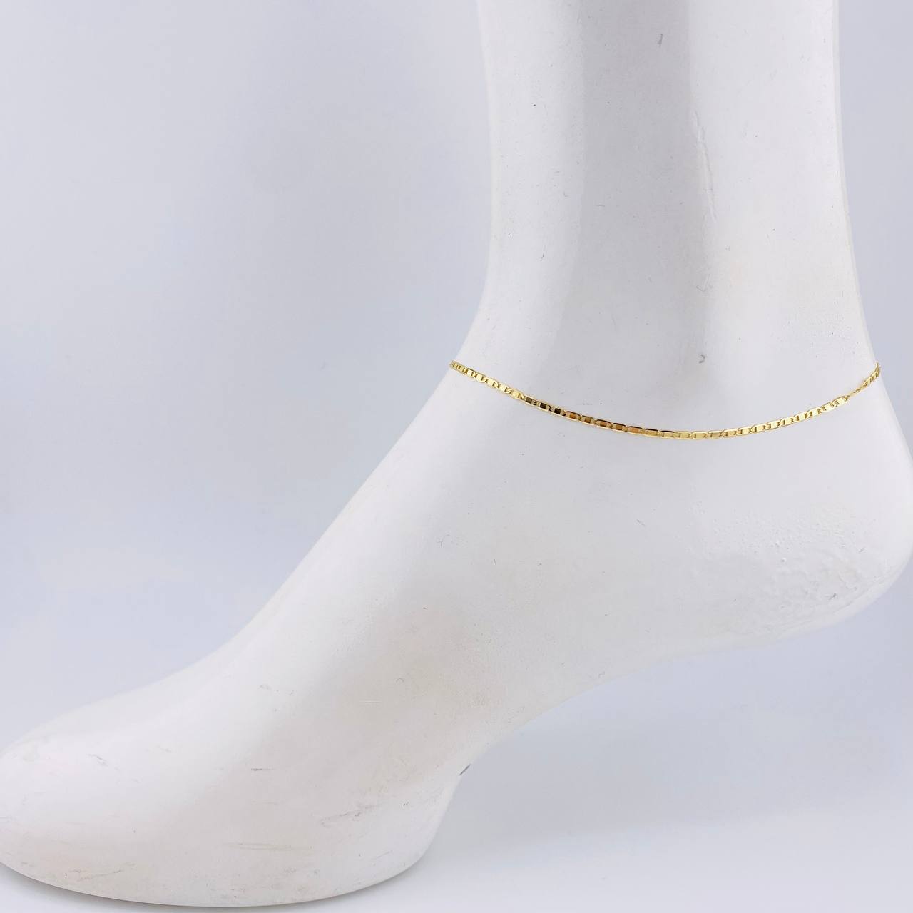 Tobillera Escalera Plana  1.5gr / 25cm / 2.8mm +3 Oro Amarillo 18K *