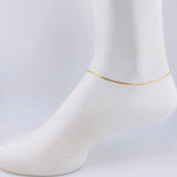 Tobillera Escalera Plana  1.5gr / 25cm / 2.8mm +3 Oro Amarillo 18K *