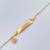 Pulso Bebé Aro Seguido Placa Corazon 1.7gr / 16cm / 1mm Oro Amarillo 18K &