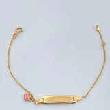 Pulso Bebé Aro Seguido Placa Corazon 1.7gr / 16cm / 1mm Oro Amarillo 18K &