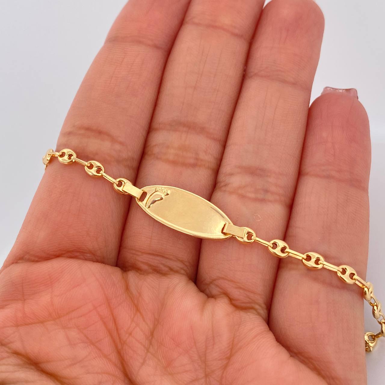 Pulso Bebé GC Placa Octagonal 1.9gr / 15cm / 3mm Oro Amarillo 18K &