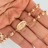 Rosario Virgen de Guadalupe 18.75gr / 62cm / 5mm Oro Rosa 18K &