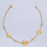 Pulso Aro Seguido Flor 1.85gr / 19cm / 3mm Oro Amarillo 18K &