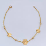 Pulso Aro Seguido Flor 1.8gr / 19cm / 3mm Oro Amarillo 18K &