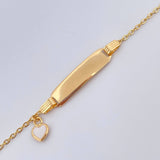 Pulso Aro Seguido Placa Corazon 1.7gr / 16cm / 1mm Oro Amarillo 18K &