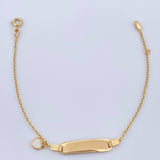 Pulso Aro Seguido Placa Corazon 1.7gr / 16.5cm / 0.8mm Oro Amarillo 18K &