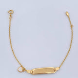 Pulso Aro Seguido Placa Corazon 1.7gr / 16cm / 1mm Oro Amarillo 18K &