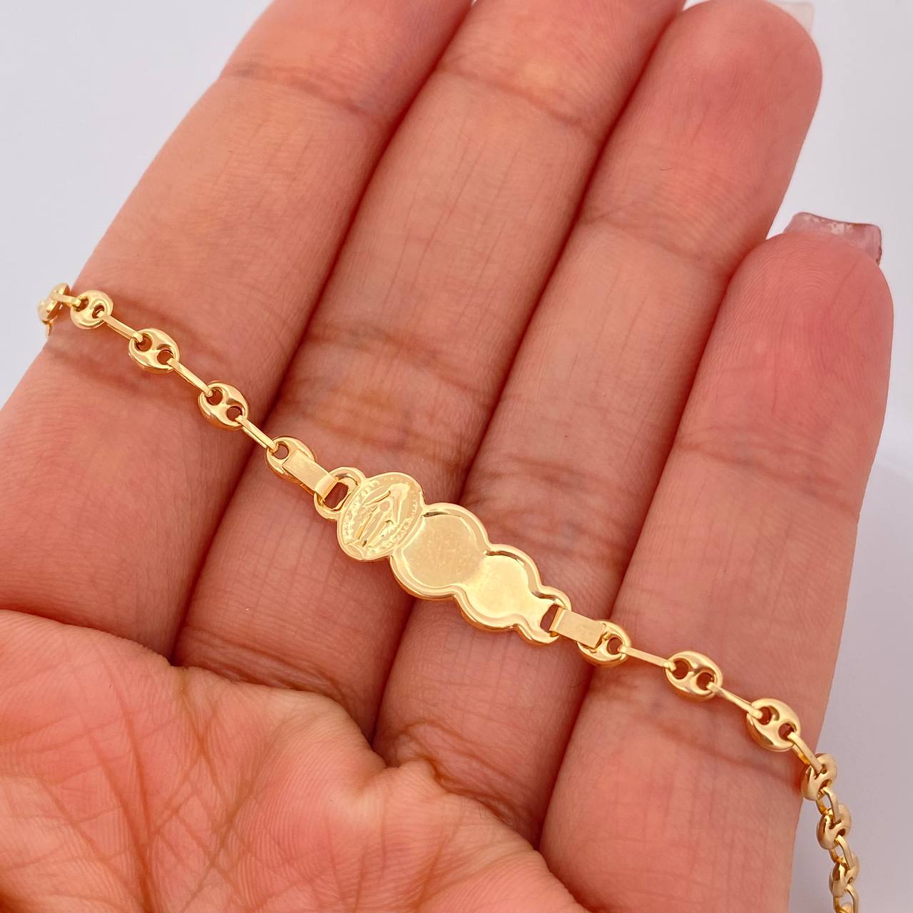 Pulso Bebé GC Placa Nube 1.9gr / 15cm / 1.55mm Oro Amarillo 18K &