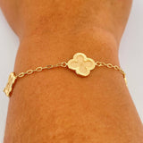 Pulso Trebol Aro Seguido 3.75gr / 19cm / 2mm Oro Amarillo 18K &