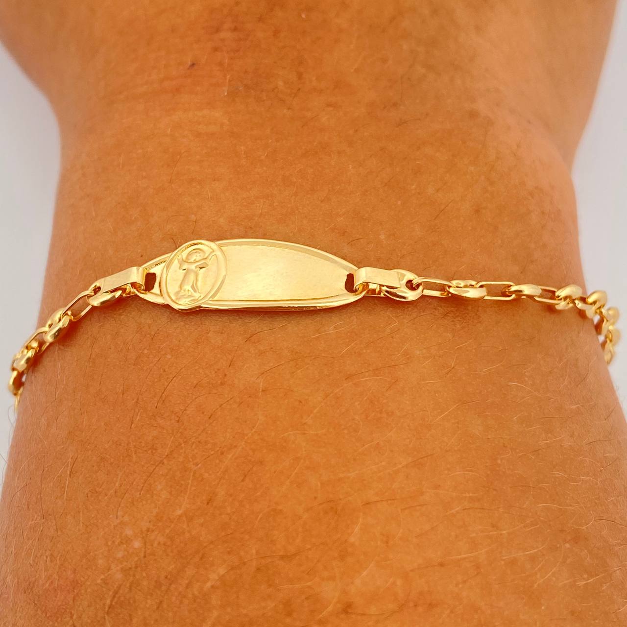 Pulso Bebé GC Placa 1.9gr / 15cm / 3mm Oro Amarillo 18K &