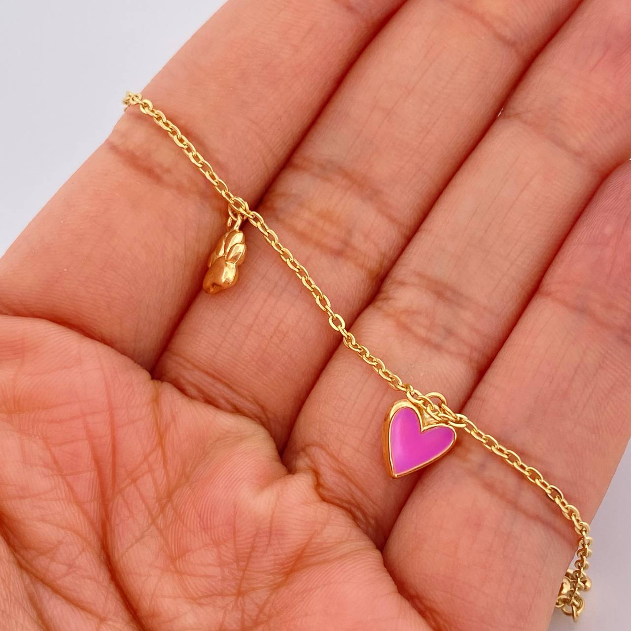 Tobillera Aro Seguido Figuras 3.55gr / 26cm / 2mm Oro Amarillo 18K &