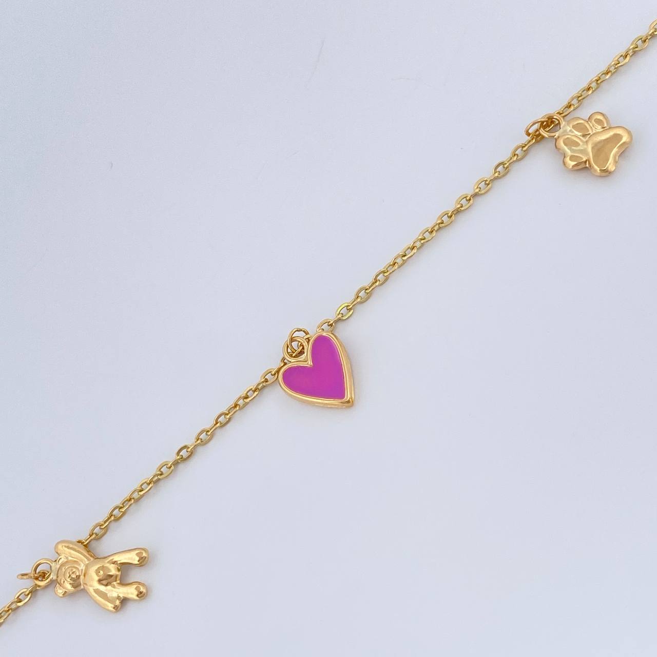 Tobillera Aro Seguido Figuras 3.55gr / 26cm / 2mm Oro Amarillo 18K &