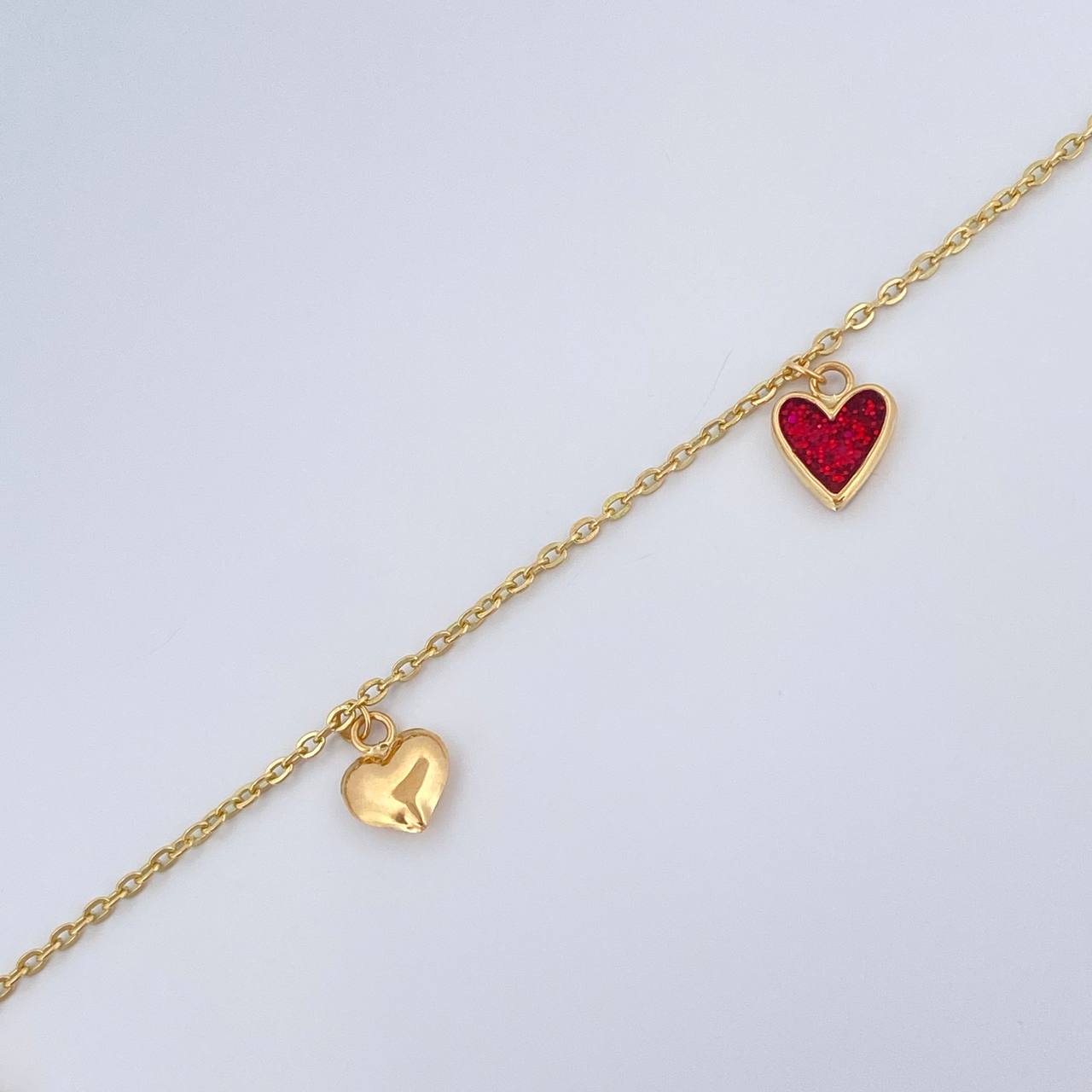 Tobillera Aro Seguido Figuras 3.7gr / 26cm / 2mm Oro Amarillo 18K &