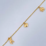Tobillera Aro Seguido Figuras 3.7gr / 26cm / 2mm Oro Amarillo 18K &