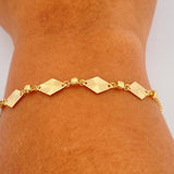 Pulso Aro Seguido Rombos 2gr / 19cm / 3mm Oro Amarillo 18K &
