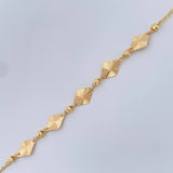 Pulso Aro Seguido Rombos 2gr / 19cm / 3mm Oro Amarillo 18K &