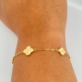 Pulso Trebol Aro Seguido 3.25gr / 19cm / 2mm Oro Amarillo 18K &