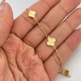 Pulso Trebol Aro Seguido 3.25gr / 19cm / 2mm Oro Amarillo 18K &