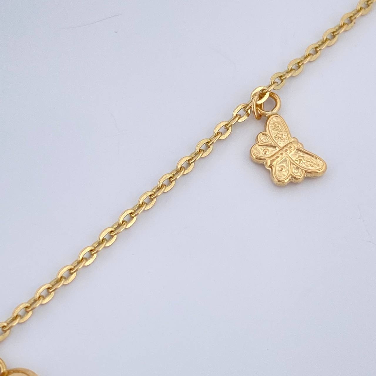 Tobillera Aro Seguido Figuras 3.7gr / 26cm / 2mm Oro Amarillo 18K &