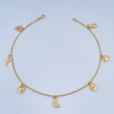Tobillera Aro Seguido Figuras 3.7gr / 26cm / 2mm Oro Amarillo 18K &
