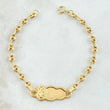 Pulso Bebé GC Placa Nube San Benito 2gr / 14.5cm / 3.2mm Bordeado Oro Amarillo 18K