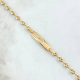 Pulso Bebé GC Rectangular Octagonal 2.15gr / 15cm / 3.2mm Curva Oro Amarillo 18K *