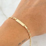 Pulso Bebé GC Rectangular Octagonal 2.15gr / 15cm / 3.2mm Curva Oro Amarillo 18K *