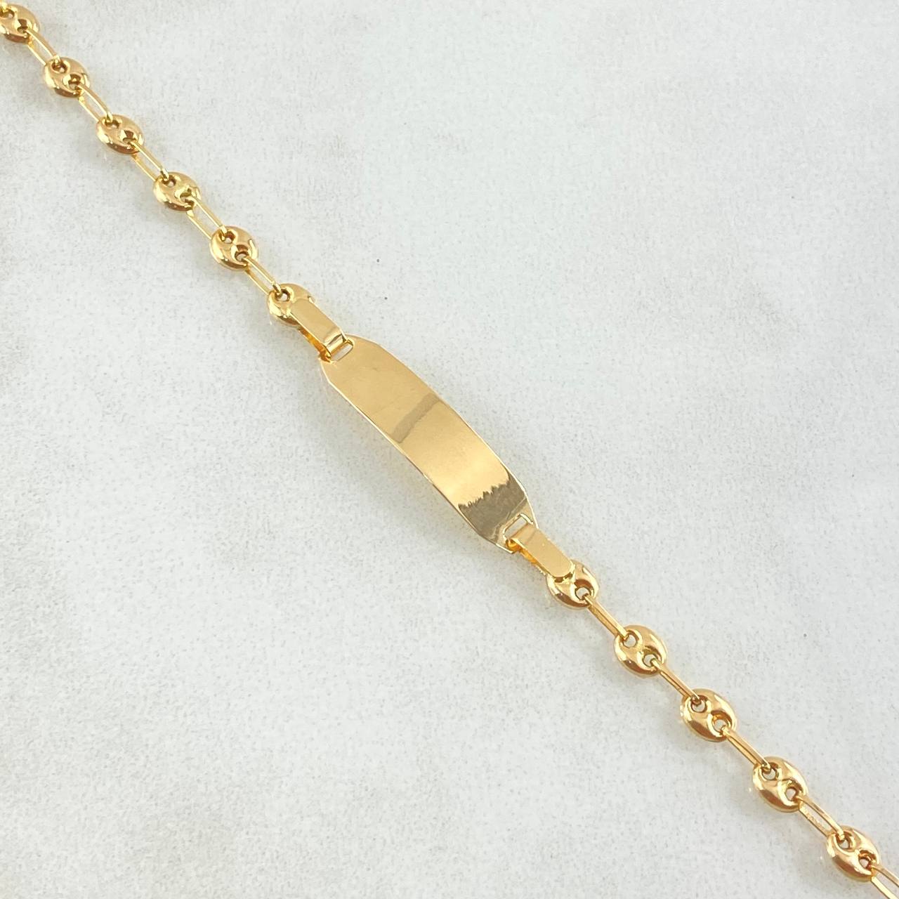 Pulso Bebé GC Rectangular Octagonal 2.05gr / 14cm / 3.2mm Curva Oro Amarillo 18K