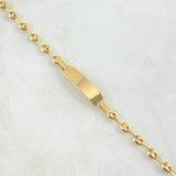 Pulso Bebé GC Placa Rectangular Octagonal 2.1gr / 15cm / 3.2mm Liso Oro Amarillo 18K