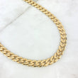 Cadena Cubana 46.05gr / 45cm / 10mm Broche Especial Circones Blancos Oro Amarillo Nac.Esp. *