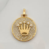 Dije Corona Medalla 3.95gr / 2.7cm / Oro Amarillo 18K &