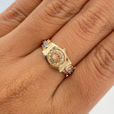 Anillo Corona  3.75gr / T6  / Dos Oros Amarillo Blanco 18K &