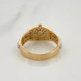 Anillo Corona  3.75gr / T6  / Dos Oros Amarillo Blanco 18K &