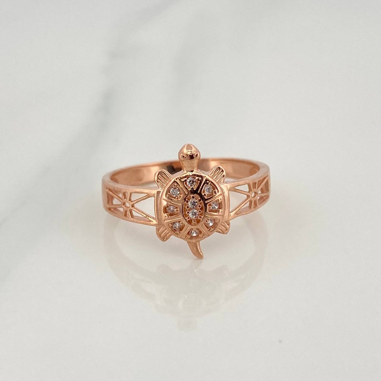 Anillo Tortuga 2.5gr / T6 1/2 / Oro Rosa 18K &